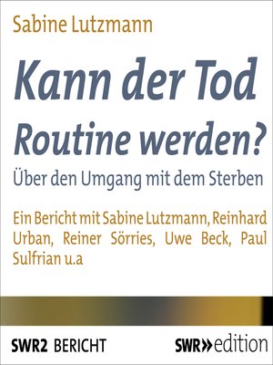 cover image of Kann der Tod Routine werden?